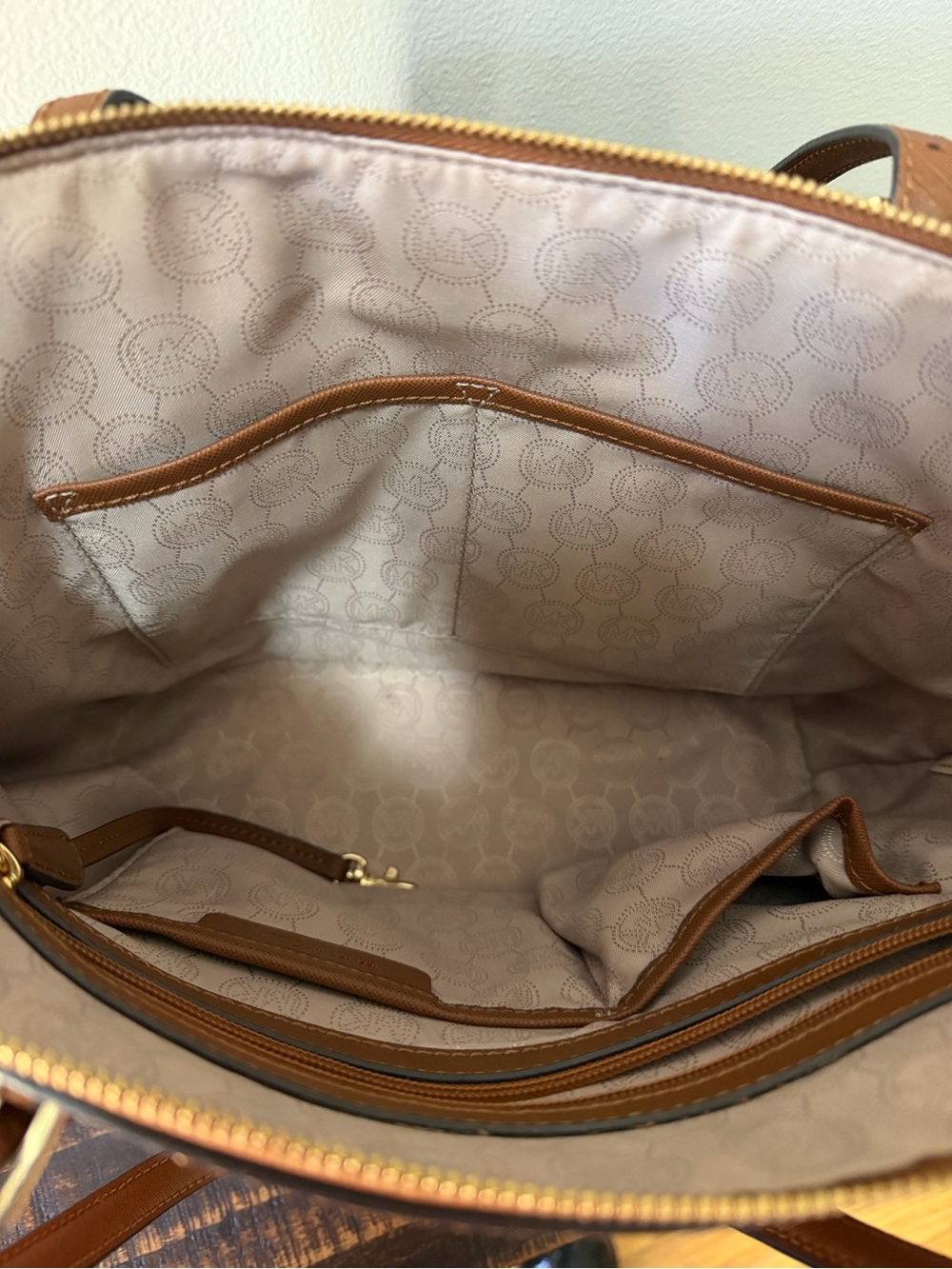 Michael Kors Cognac Tote with MK Charm - Picture 9 of 9